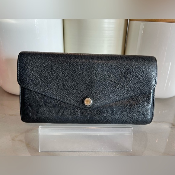 Louis Vuitton Handbags - Authentic Louis Vuitton Portefeuille Sarah Empreinte Leather Long Wallet Black